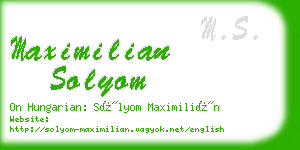 maximilian solyom business card